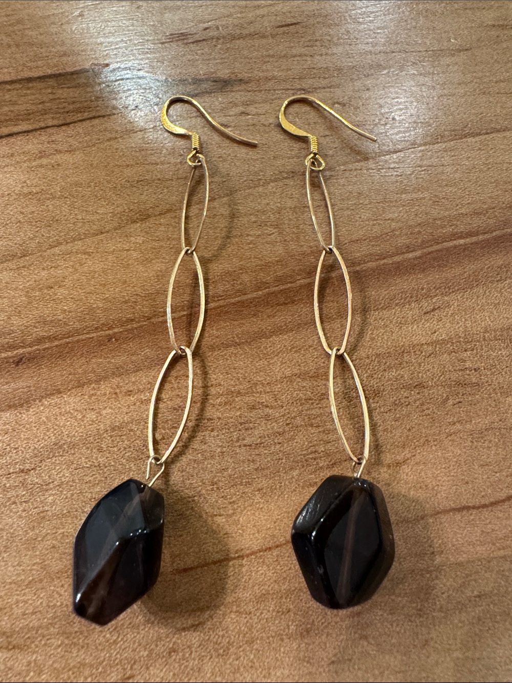 Mark Edge vintage sterling silver chain with brown crystal